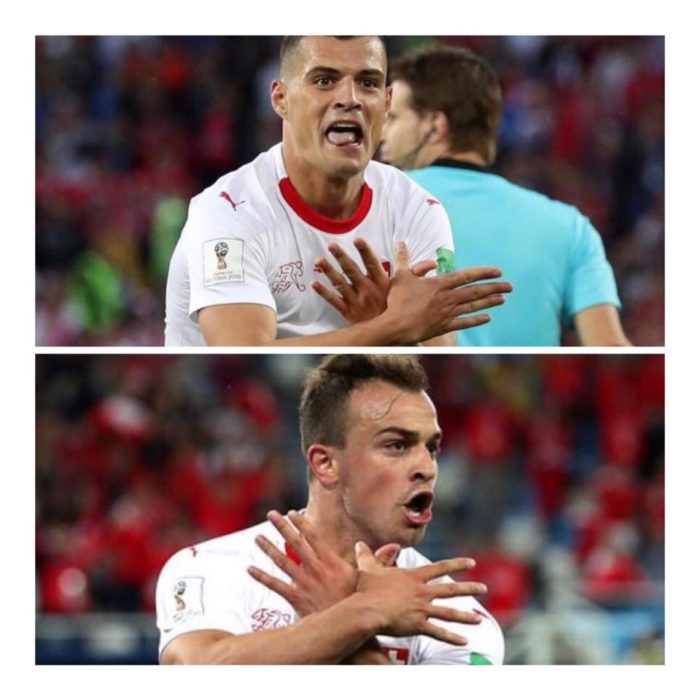 Xhaka and Shaqiri Albanian Eagle Gesture Serbia vs. Switzerland