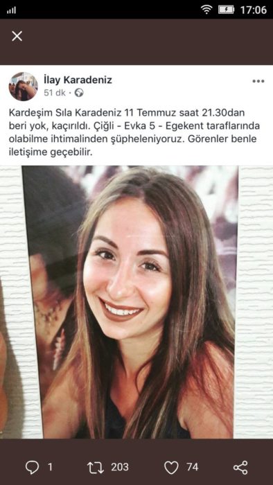 İzmir Çiğli’de Kaybolan Sıla Karadeniz Bulundu mu ?