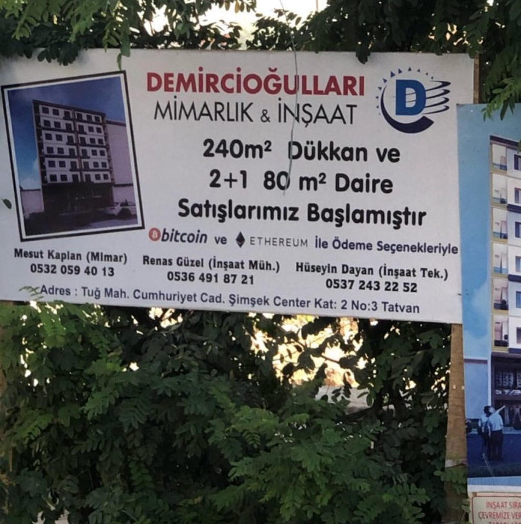 Tatvan’da bitcoin ve ethereum ile daire ve dükkan satışı
