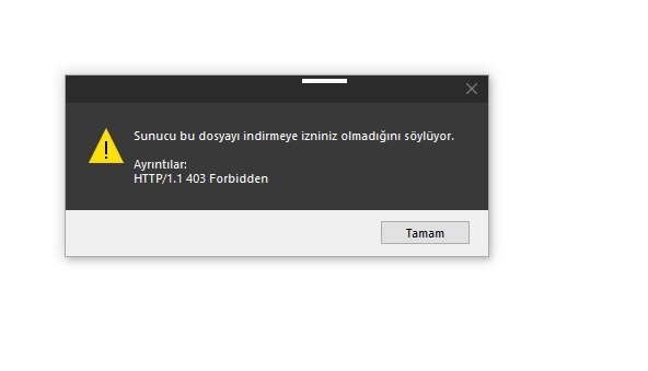 IDM Sunucu Bu Dosyayı İndirmeye İzniniz Olmadığını Söylüyor